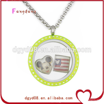 glass floating locket necklace